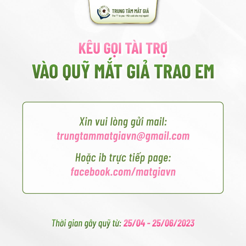 Chương trình Mắt Giả Trao Em Mùa 2 hỗ trợ người khiếm khuyết một bên mắt