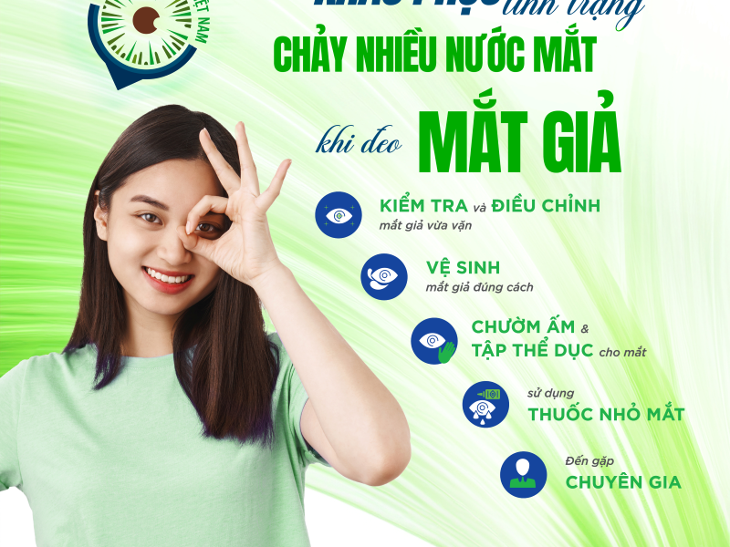 Chảy nhiều nước mắt khi đeo Mắt giả phải làm sao - Matgia.com