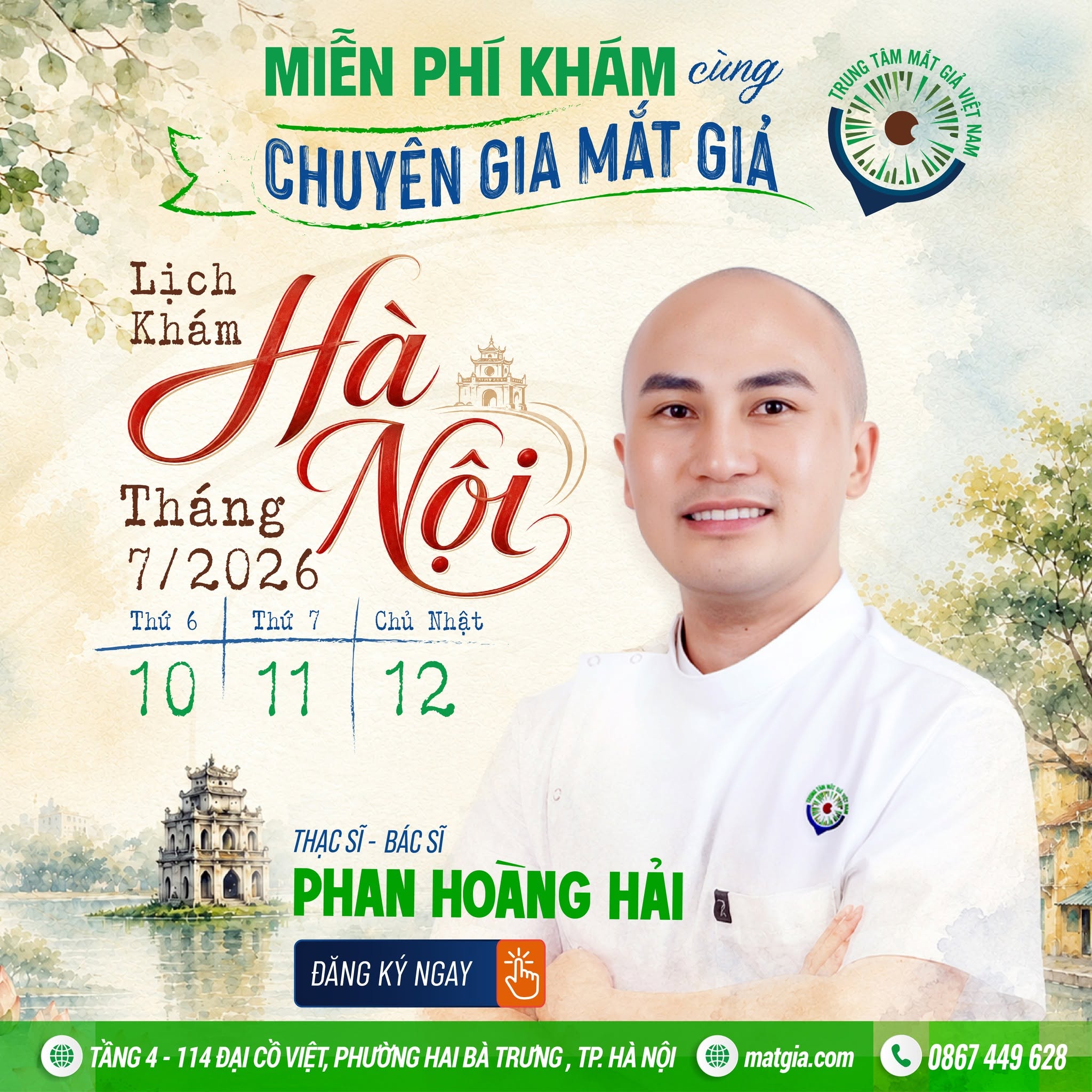 ĐẶT LỊCH KHÁM MẮT GIẢ CÙNG CHUYÊN GIA TẠI HÀ NỘI